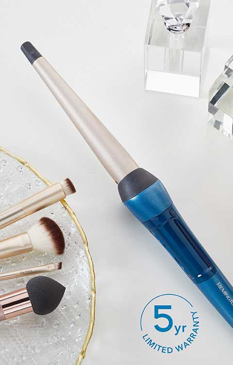 Pro 1 Professional Titanium Conical Barrel Curling Wand Ocean Silk Remington